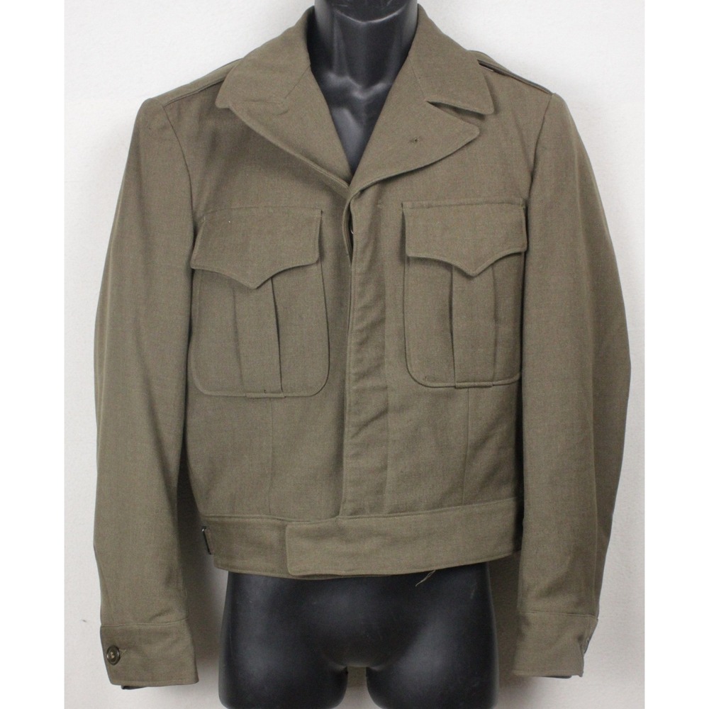 Vintage 1946 US Army Wool Field‎ Jacket 36R WWII Post War Quartermaster Coat